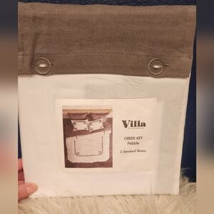 Villa x Noble Excellence Greek key pebble Set of standard shams Grey/white